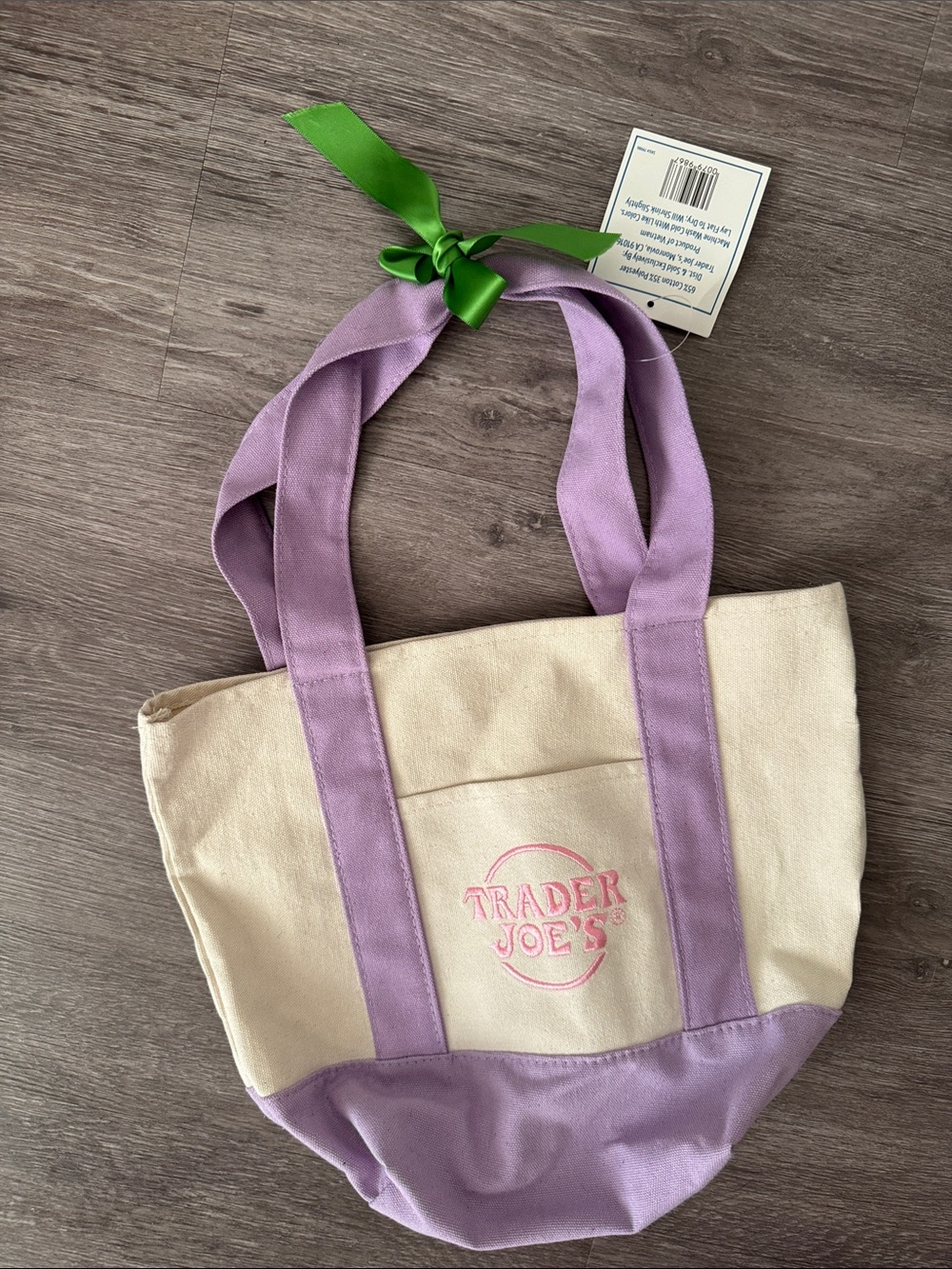 Trader Joe’s Cream and Lavender Canvas Tote Bag
